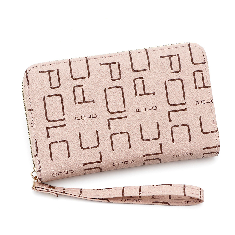 Nuevo bolso de tarjetas de mujer billetera con cremallera de moda impresión de tendencia bolso de tarjetas de visita de gran capacidad bolso de mano bolso de cambio al por mayor