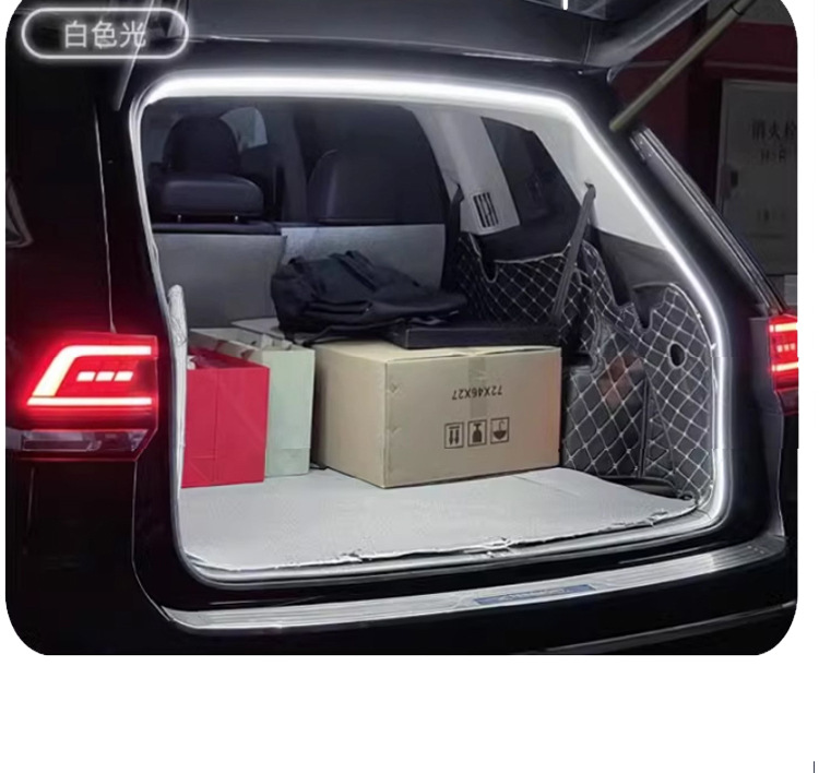 Dynamic Water Flow Activation Scan Universal Car Interior Trunk Lighting Atmosphere Light Strip Modified Decorative Led Trunk Light
