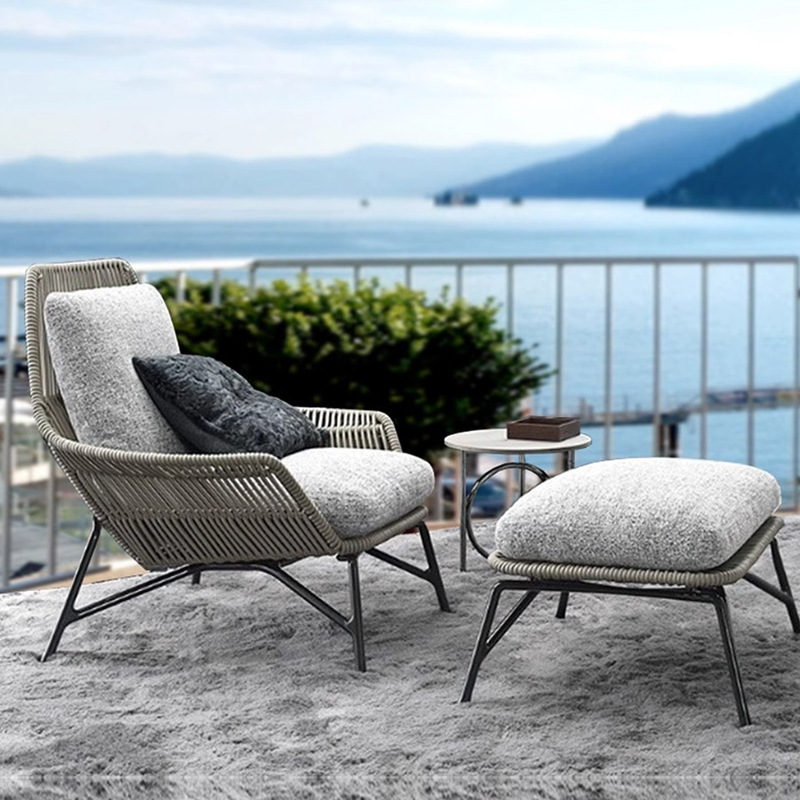 Rattan chair outdoor courtyard European three-piece tea table set outdoor leisure table and chair balcony combination chair outdoor rattan weaving