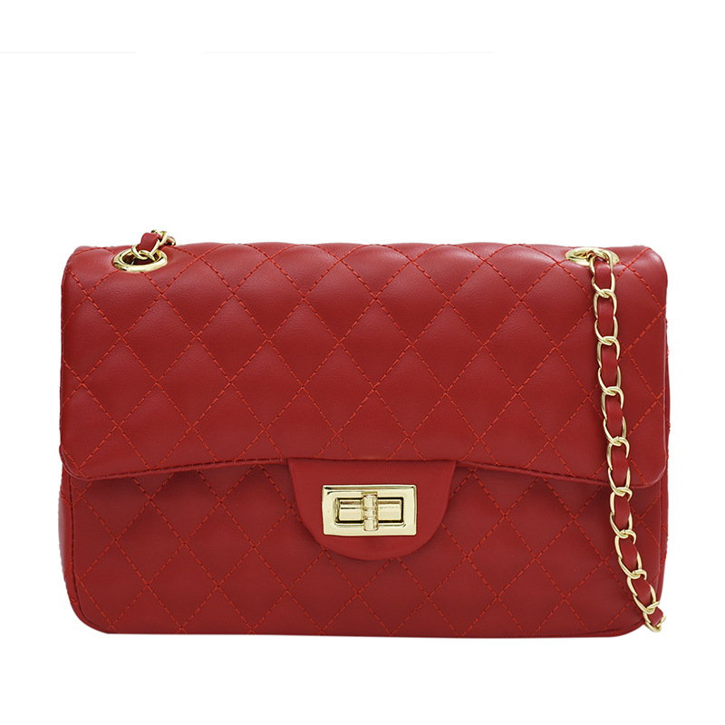 Xiaoxiangjia textura rombo bolsa de mensajero de moda 2023 nuevo verano chic cadena todo partido bolsa de hombro