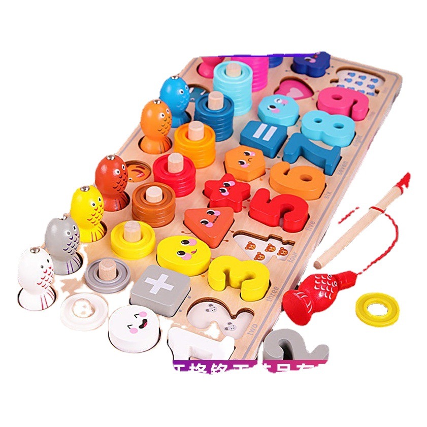 Bloques de construcción para bebés de madera ensamblados juguetes para bebés 1 inteligencia que beneficia a 2 años 3 rompecabezas 6 niños y niñas educación temprana en movimiento del cerebro