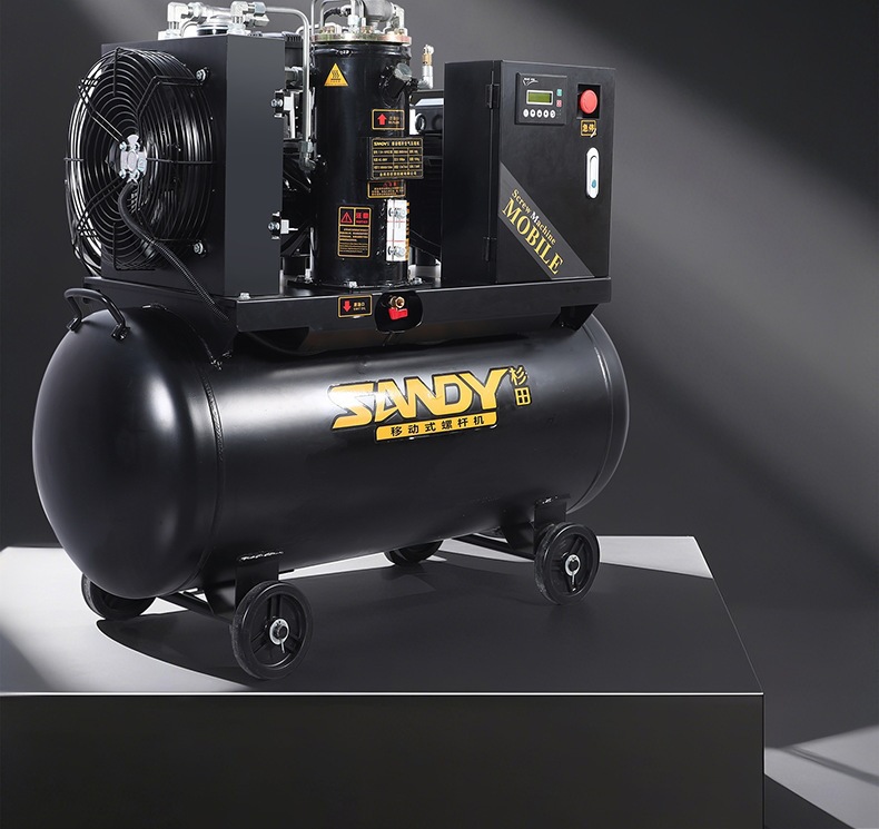 Mobile Integrated Screw-Type Air Compressor Electric Small Air Pump for Air Chisels and Spray Painting in Factory Workshops