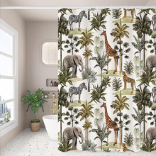 跨境专供浴室隔断帘防水卫生间淋浴挡水帘子干湿分离免打孔浴帘