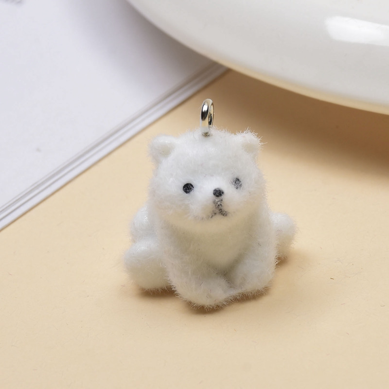 植毛ペンダント漫画ミニ小動物樹脂 DIY ペンダント携帯電話チェーンキーホルダージュエリーアクセサリー材料|undefined