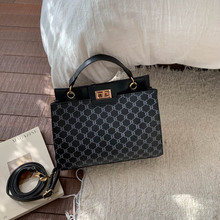 高级感手提包包女2025新款复古老花通勤包女士洋气百搭港风小方包