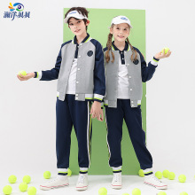 澜洋高中初中校服套装英伦风中学小学生秋季班服套装棒球服潮代发