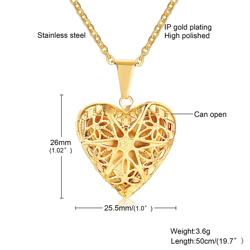 Fashion Heart Shape Titanium Steel Plating Necklace display picture 1