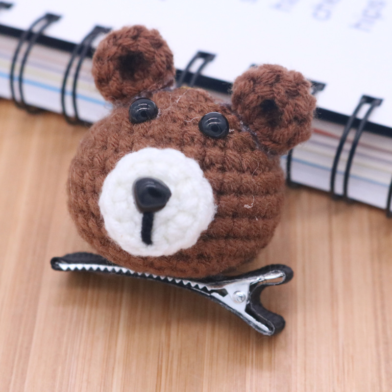 14#dark coffee color bear hair clip