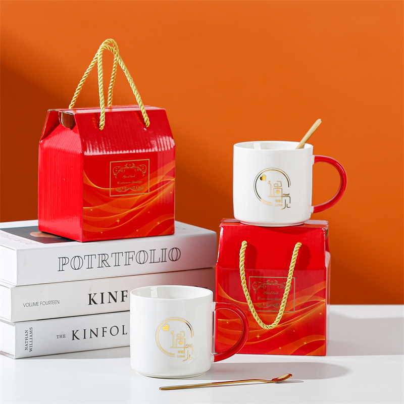 Taza de cerámica creativa taza de café de dibujos animados abre un pequeño evento de regalo publicitario taza de agua LOGO