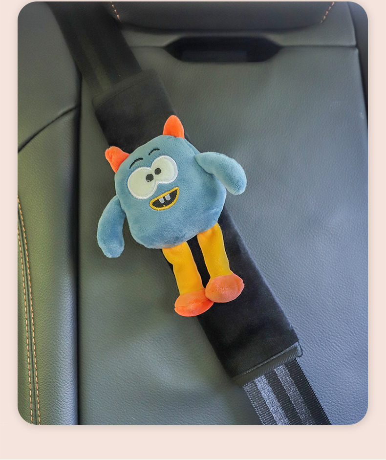 Car seat belt shoulder pad car cartoon monster car cute children's safety belt anti-strangler neck protective cover