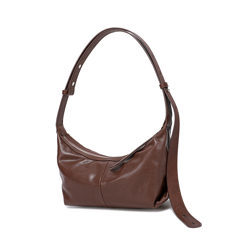 Genuine Leather Women's Underarm Bag 2025 New Retro Crossbody Bag High-Quality Texture Commuter Bag Fashion Versatile Shoulder Bag - Thumbnail 5