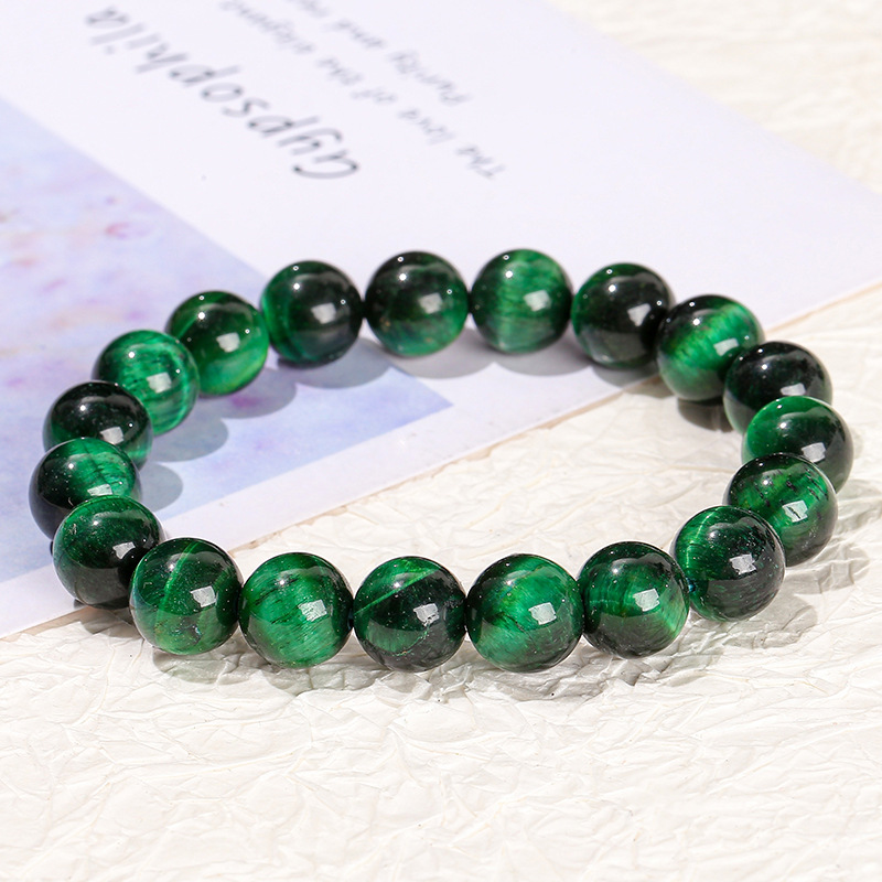 結晶東ジュエリー稲妻目男女スタイルの個性的なトレンド単輪ビーズブレスレット卸売り5a三色虎眼石手串