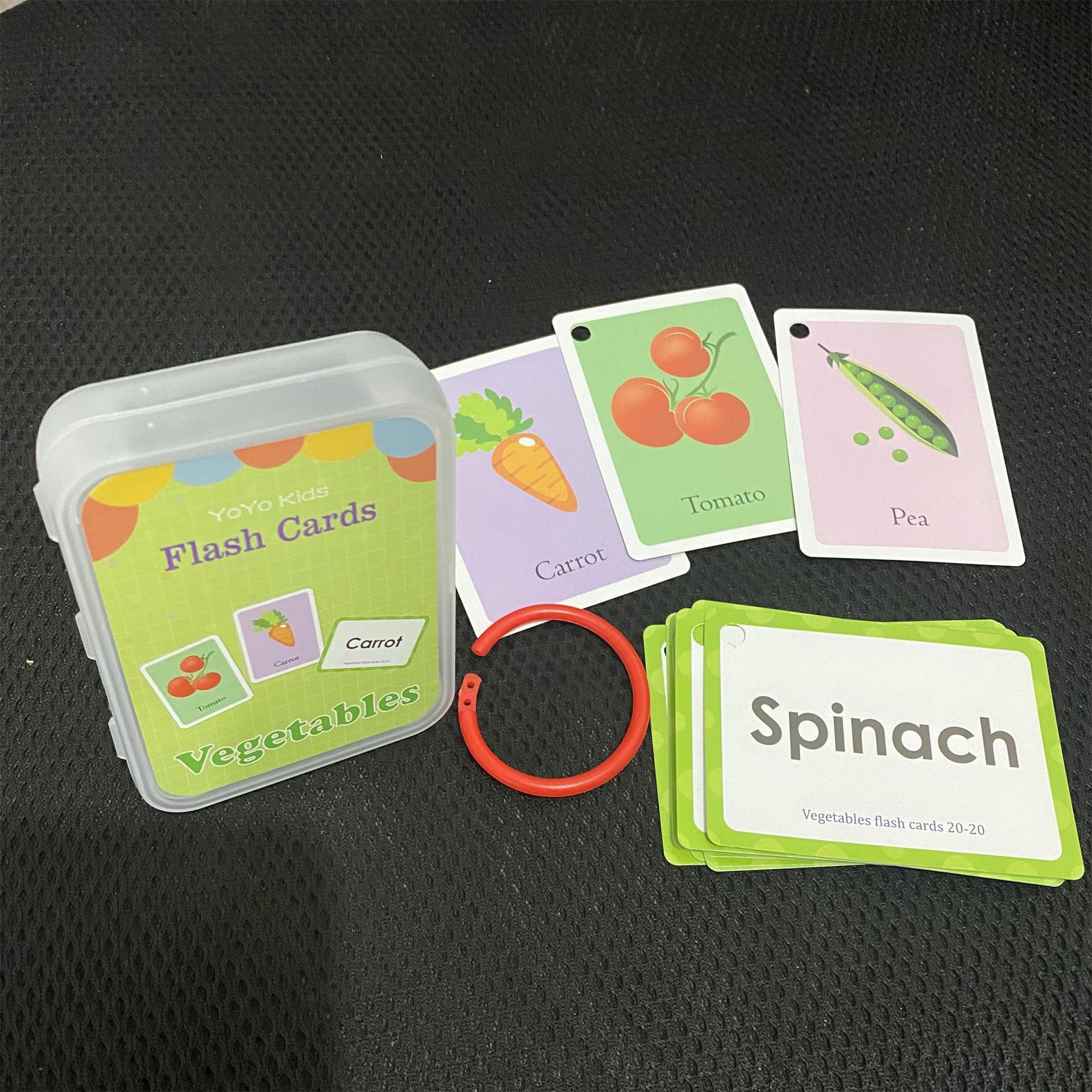 現物卸売りクロスボーダー22項早教啓蒙記憶英語単語フラッシュカード果物fruiting学習カード