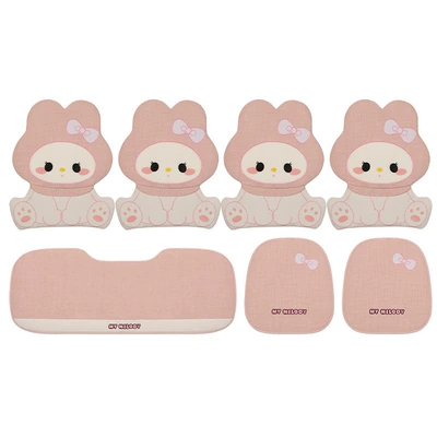 Cartoon Linen Car Seat Cushion Cute – Seat cushion, seat cover