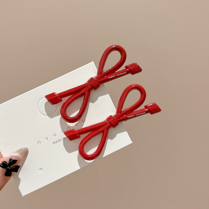 Coreana lateral frange clip de cabello de la frente de mujer sensación avanzada 2025 nuevo toque de dopamina clip de boca de pato