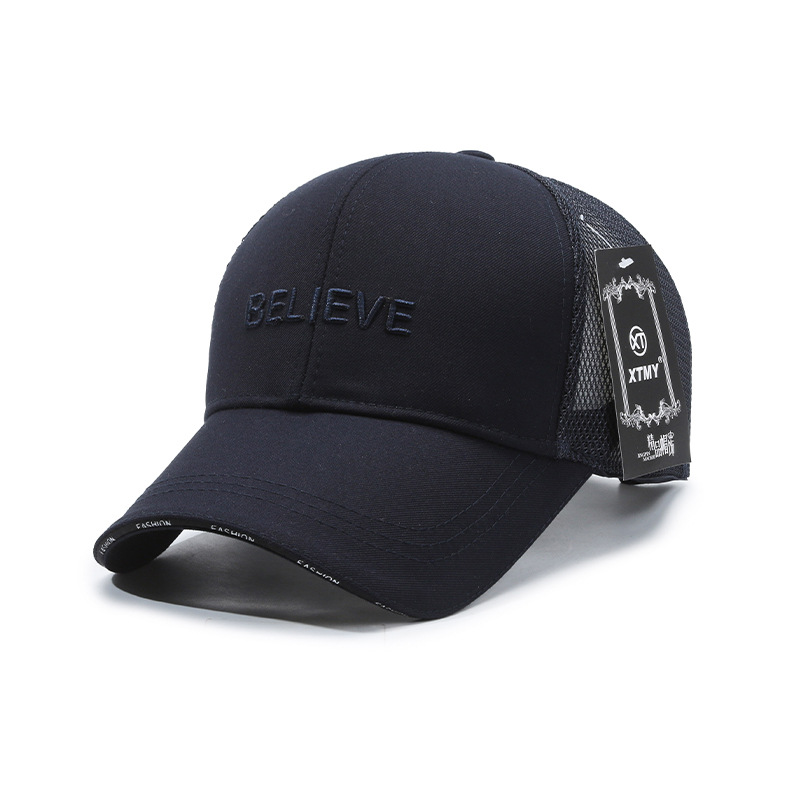 Mesh Baseball Cap For Women Outdoor Travel Sun Hat Thin Breathable Duckbill Cap With Embroidered Lettering Sports Hat_voghion.com