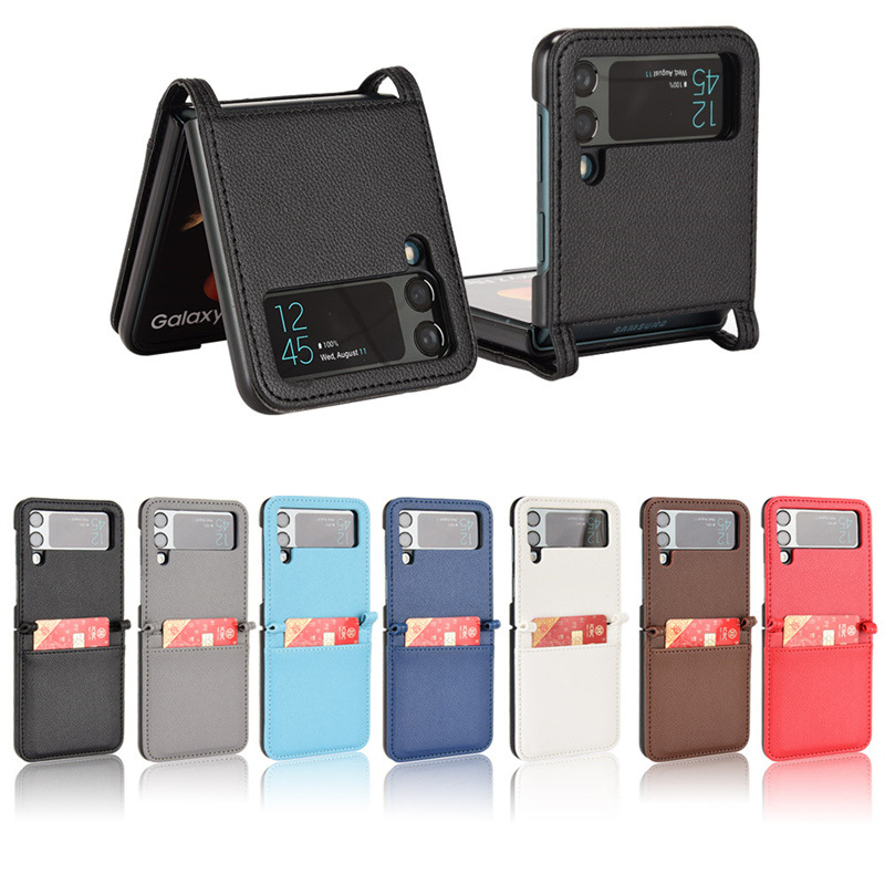 适用三星Z Flip 3手机壳Galaxy Z Flip4 5G插卡连体皮套保护壳外4