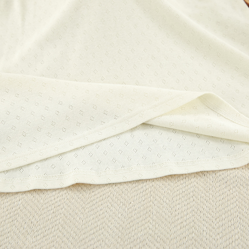 Ensemble de pyjama en coton respirant – Pyjama doux et ample à manches longues pour femme, vêtement d'intérieur confortable pour la maison et les voyages_voghion.com