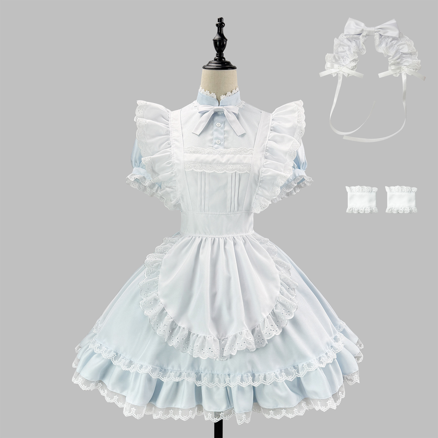 Original new product: Aqua Alice high-neck lace maid outfit Lolita dress COSPLAY costume