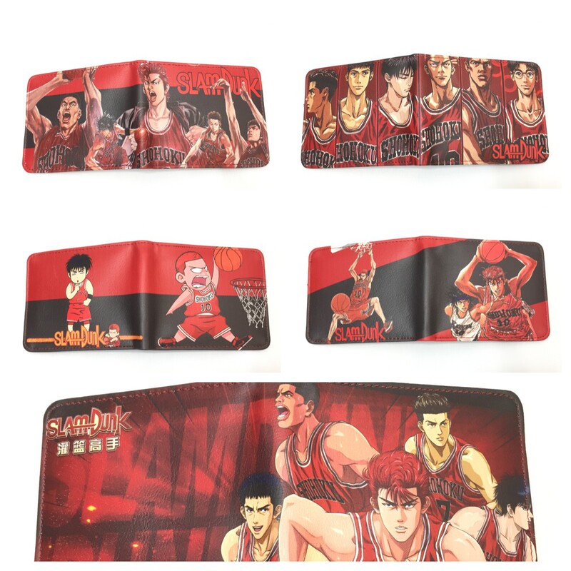 Slam Dunk Personality Fashion Brand Wallet Men's Short Korean Style Cute Wallet for Junior High School and High School Students