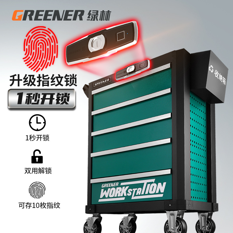 Carrito de Herramientas Green Forest, Carrito Pequeño con Cajones para Reparación de Automóviles, Juego de Herramientas Multifuncional de Grado Industrial para Taller con Revestimiento image 5