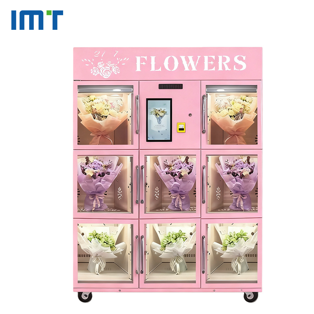 Máquina vending de autoservicio comercial no tripulada inteligente refrigeración por aire fresco flores fábrica de máquinas vending