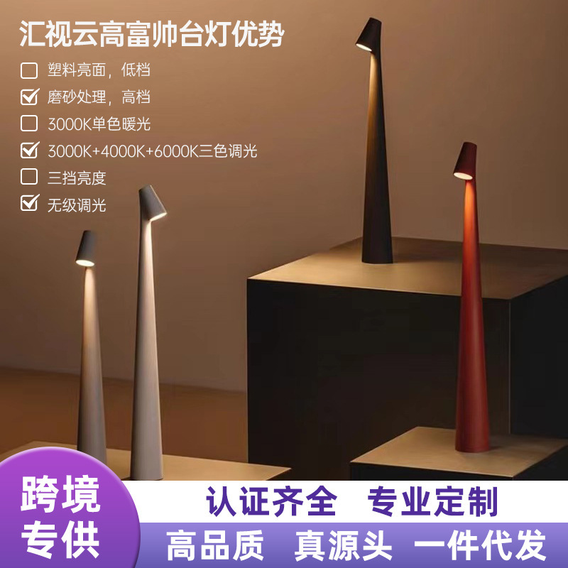 Cross-Border Popular High-End Charging Desk Lamp Bedside Lamp with a Sense of Luxury, Creative Decorative Night Light, Desktop Atmosphere Lamp
