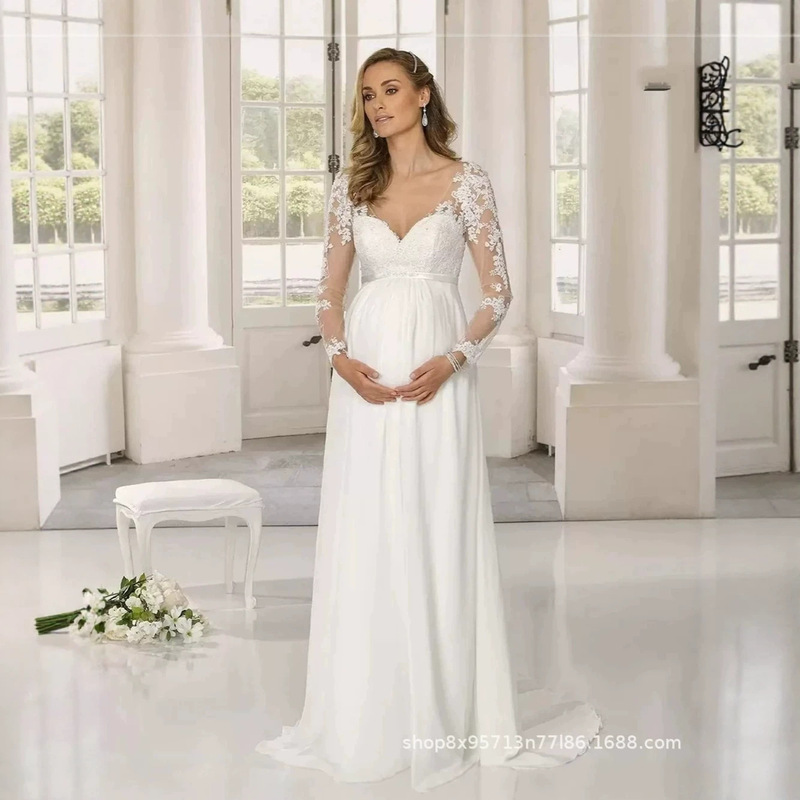 Foreign Trade Supply Light Wedding Dresses, Maternity Wedding Dresses, Lace Small Train Wedding Dresses, Bridal Main Dresses for Amazon, Europe and America Foreign Trade Supply Light Wedding Dresses, Maternity Wedding Dresses, Lace Small Train Wedding Dresses, Bridal Main Dresses for Amazon, Europe and America