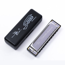 跨境货源天鹅10孔布鲁斯口琴 成人学生儿童初学演奏蓝调吹奏乐器