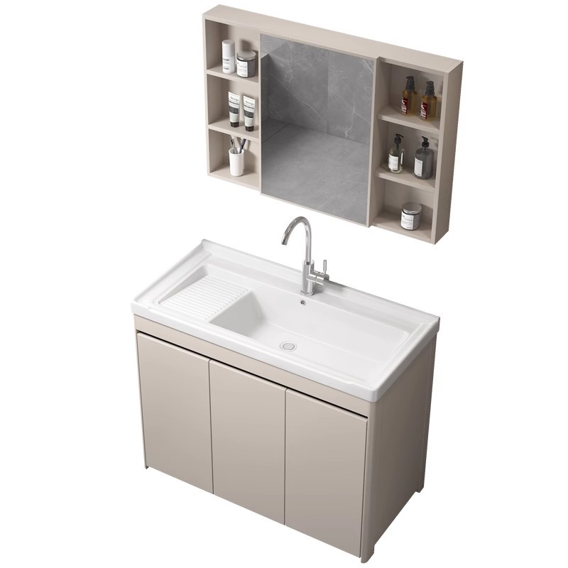 armario de lavandería de panal de aluminio grueso lavabo de cerámica con tablero de fricción lavabo de lavandería tipo piso exterior lavabo de lavandería integral lavabo