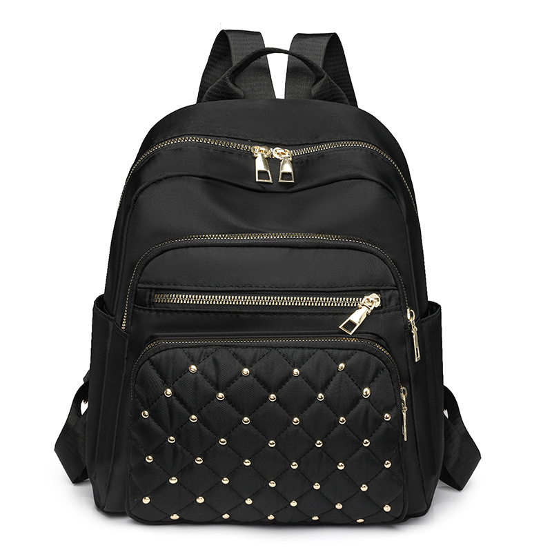 2024 verano nuevo estilo señoras nylon rombo mochila de viaje de viaje de ocio ligero al por mayor