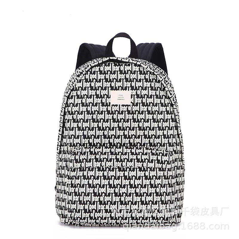 FEAR OF GOD FOG ESSENTIALS double line full printed backpack men's and women's high street fashion brand FOG backpack
