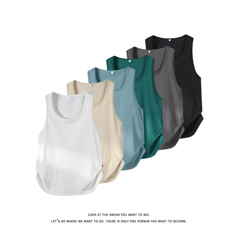 Pure Cotton American-Style Sports Style Couple's Loose Sleeveless Vest for Men and Women, Thin and Casual Sports Undershirt Pure Cotton American-Style Sports Style Couple's Loose Sleeveless Vest for Men and Women, Thin and Casual Sports Undershirt