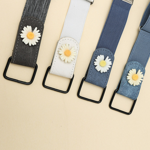 Invisible beltless traceless lazy person pants belt summer stretch elastic jeans belt for women decoration ins style men fashion