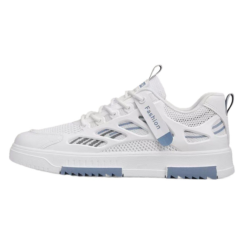2025 verano nuevo estilo zapatos de malla transpirable tendencia de los hombres zapatos blancos de todo fósforo zapatos deportivos de ocio para estudiantes zapatos de moda