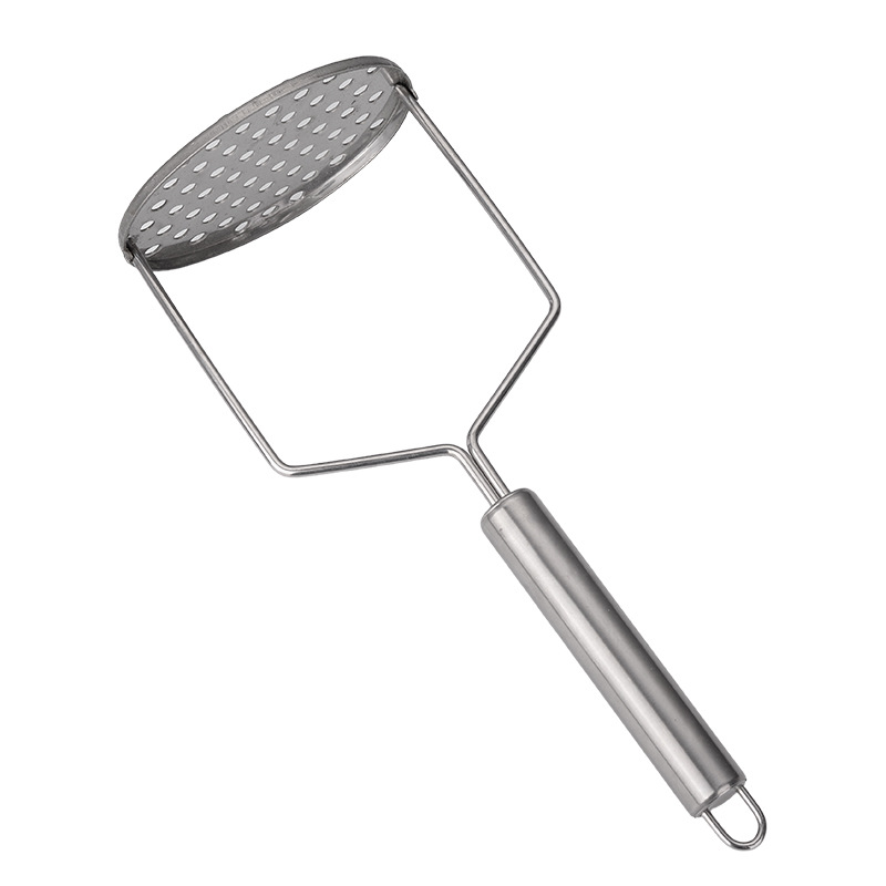 Prensa de barro de acero inoxidable, mango de acero ondulado, máquina de papas, máquina de prensa de papas de cocina, máquina de batería, suplemento de alimentos para bebés