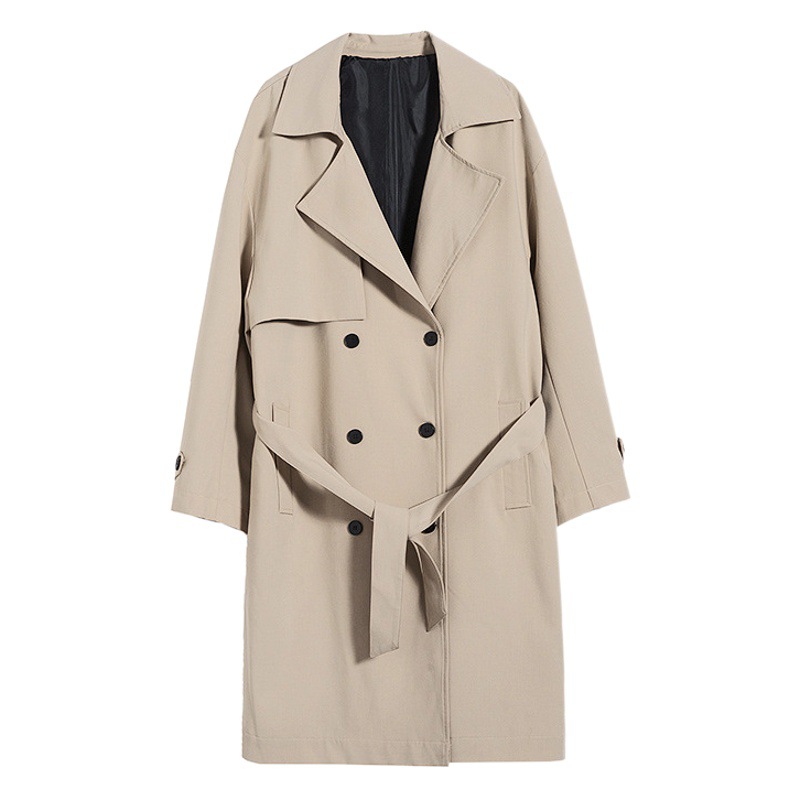 Ropa de hombre ACU | Abrigo de Gabardina Largo con Cinta, Estilo Universitario, Holgado, de Media Longitud, de Marca de Moda, Nuevo Otoño/Invierno 2026 para Hombre