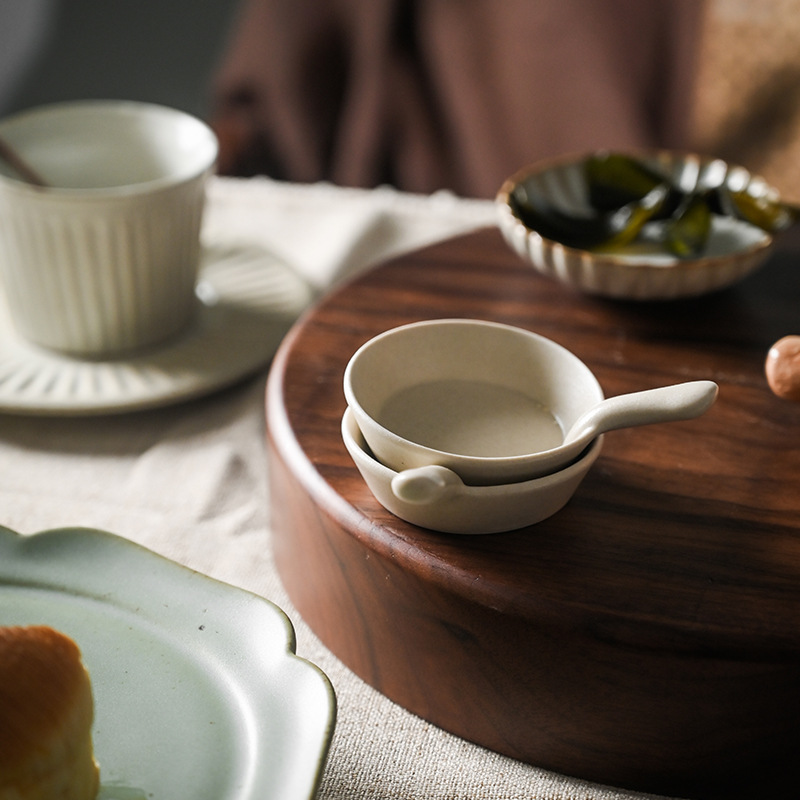 蒔繪金繕啞光帶柄小味碟家用商用日式調料醬油醋碟火鍋烤肉蘸料碟