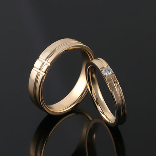 K Gold Wedding Ring Couple Ring Simple and Elegant Wedding Ring D Color Moissanite Men's and Women's Ring Factory Direct Sale
