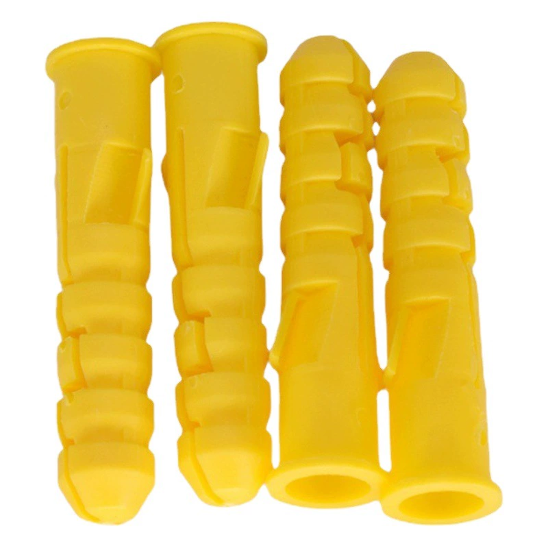 Саморезы-анкеры для мебели, пластиковые дюбели-гвозди, самонарезающие винты M6, M8, M10, для крепления к стене, желтые, малые