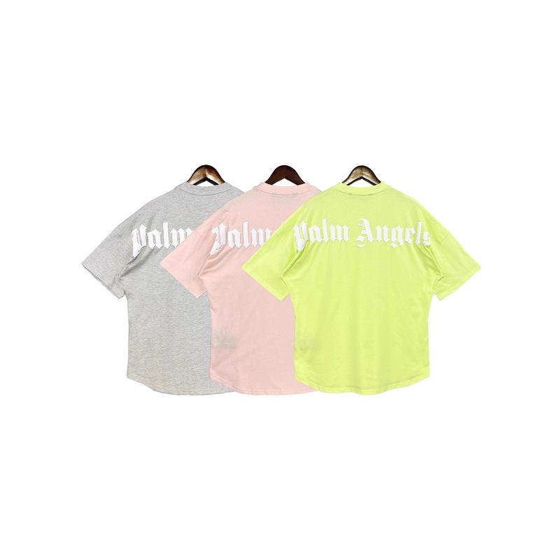 Three Complete Standards Palm Angels Spot Real Shot Pure Cotton Printed Short-Sleeved T-Shirts and Casual Shorts for Men and Women Three Complete Standards Palm Angels Spot Real Shot Pure Cotton Printed Short-Sleeved T-Shirts and Casual Shorts for Men and Women