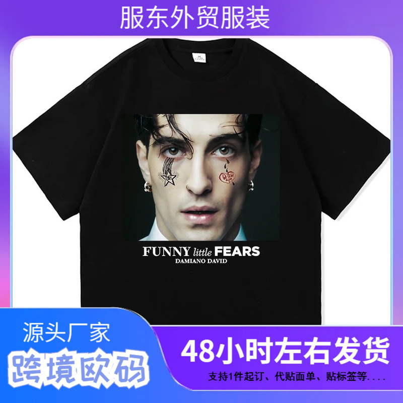Damiano David Funny Little Fear t Shirt Women Harajuku Aesthetic Next Summer T-Shirt High Quality Vintage t