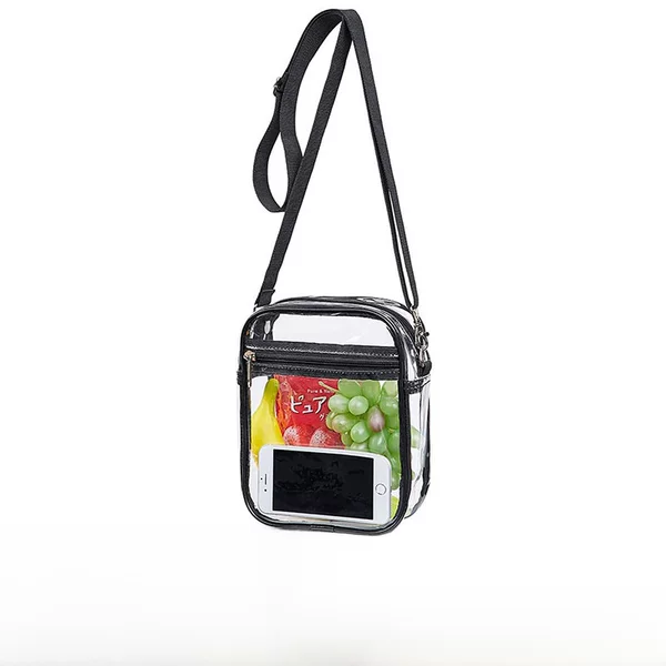 In stock 40 Silk PVC transparent coin purse shoulder crossbody concert hall Stadium Amazon waterproof storage bag
