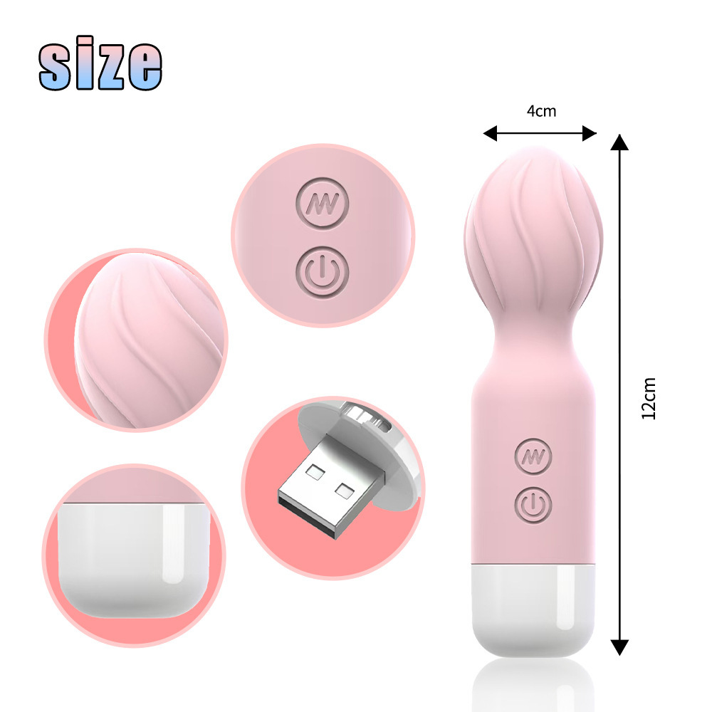Mini wibrator av stick akumulatorowy silikonowy dla kobiet_voghion.com