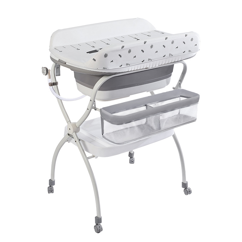 Mesa de pañales, mesa de masaje de cama móvil, mesa de enfermería multifuncional para recién nacidos que cambian pañales, tacto de baño image 1