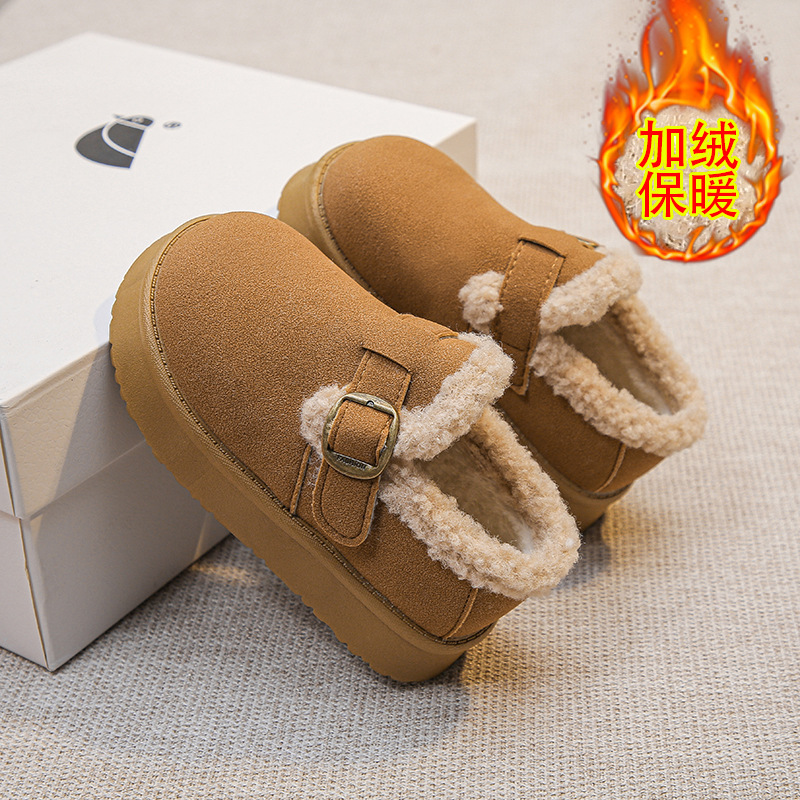 Zapatos de invierno de niñas 2026 nuevos zapatos de nieve de invierno de niños zapatos de algodón de niñas zapatos de lana de lana gruesa