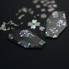 螺鈿花菊瓣水滴形螺鈿黑漆桼大漆漆器鑲嵌素材漆畫材料