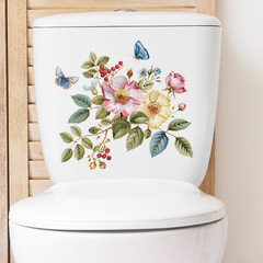New MG-M016 Creative Flower Leaf Butterfly Toilet Paper Holder Bathroom Sanitary Room Decoration Wall Sticker Wholesale