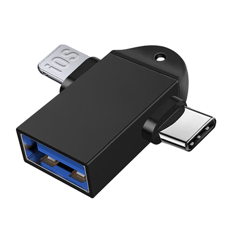 Three-in-one otg converter is suitable for apple typec two-in-one adapter, mobile phone adapter, U disk adapter