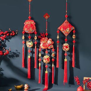 2025 New Year Pendant Year of the Snake Spring Festival Decoration Living Room Door Room Door New Year Chinese Style Koi Carp Hanging Decoration